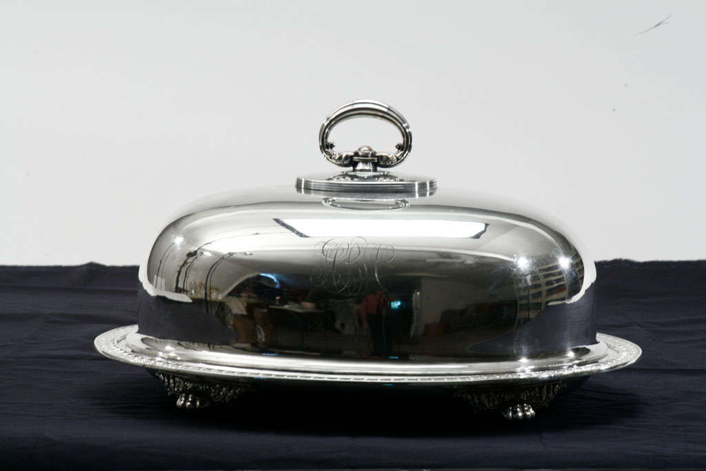 Tiffany & Co. Silver-Soldered Oval Domed Covered Well & Tree Platter 2