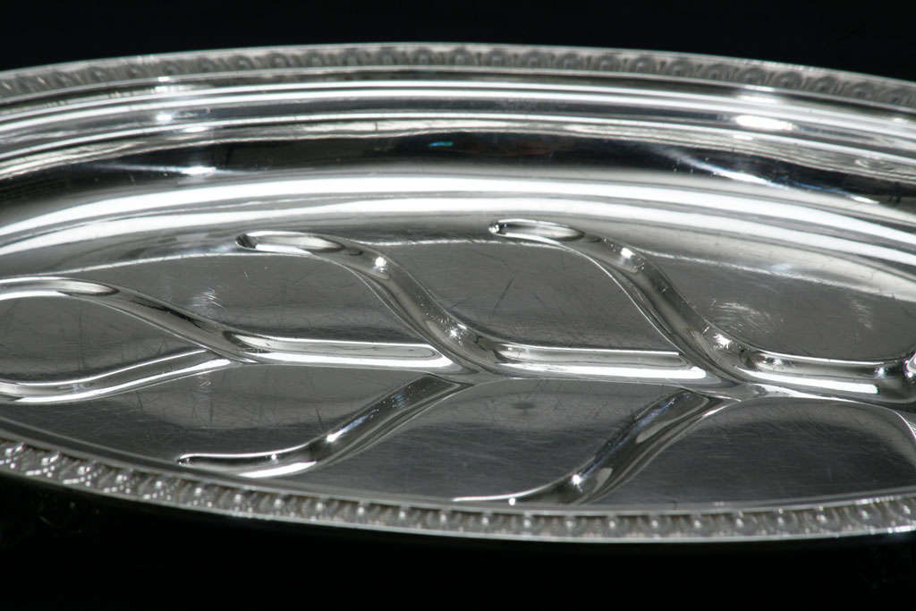 Tiffany & Co. Silver-Soldered Oval Domed Covered Well & Tree Platter In Good Condition In Great Barrington, MA