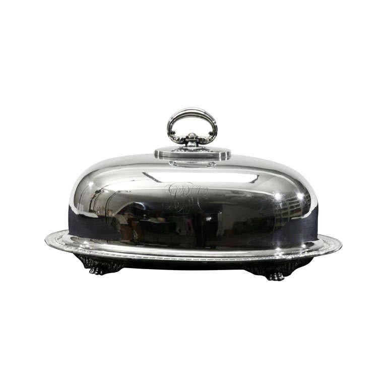 Tiffany & Co. Silver-Soldered Oval Domed Covered Well & Tree Platter