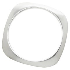 Tiffany & Co. Silver Square Cushion Bangle Bracelet
