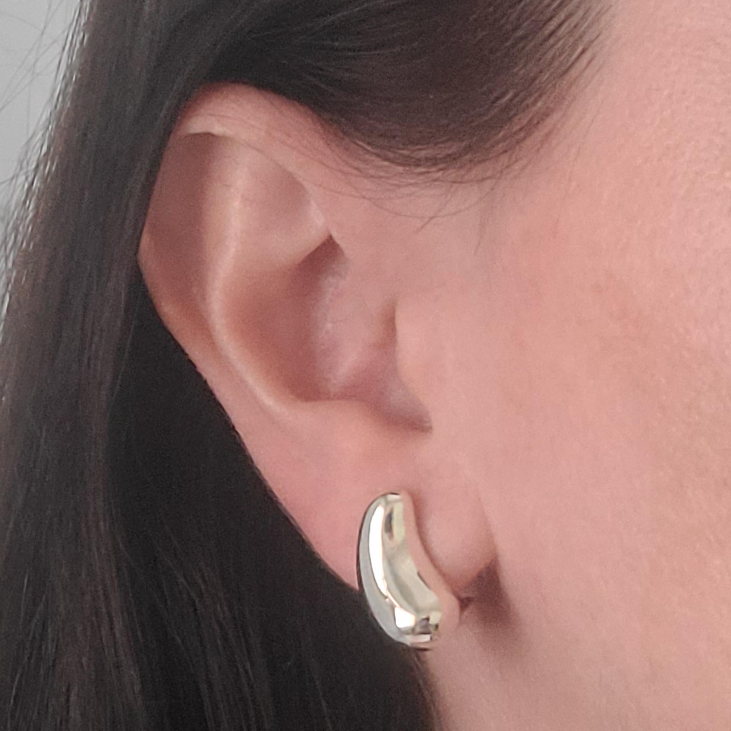 Elsa Peretti for Tiffany and Co Sterling Silver Tear Drop Earrings. Original MSRP $375. Pierced Post With Omega Clip Back. Post Removed Upon Request. Includes Tiffany Pouch.