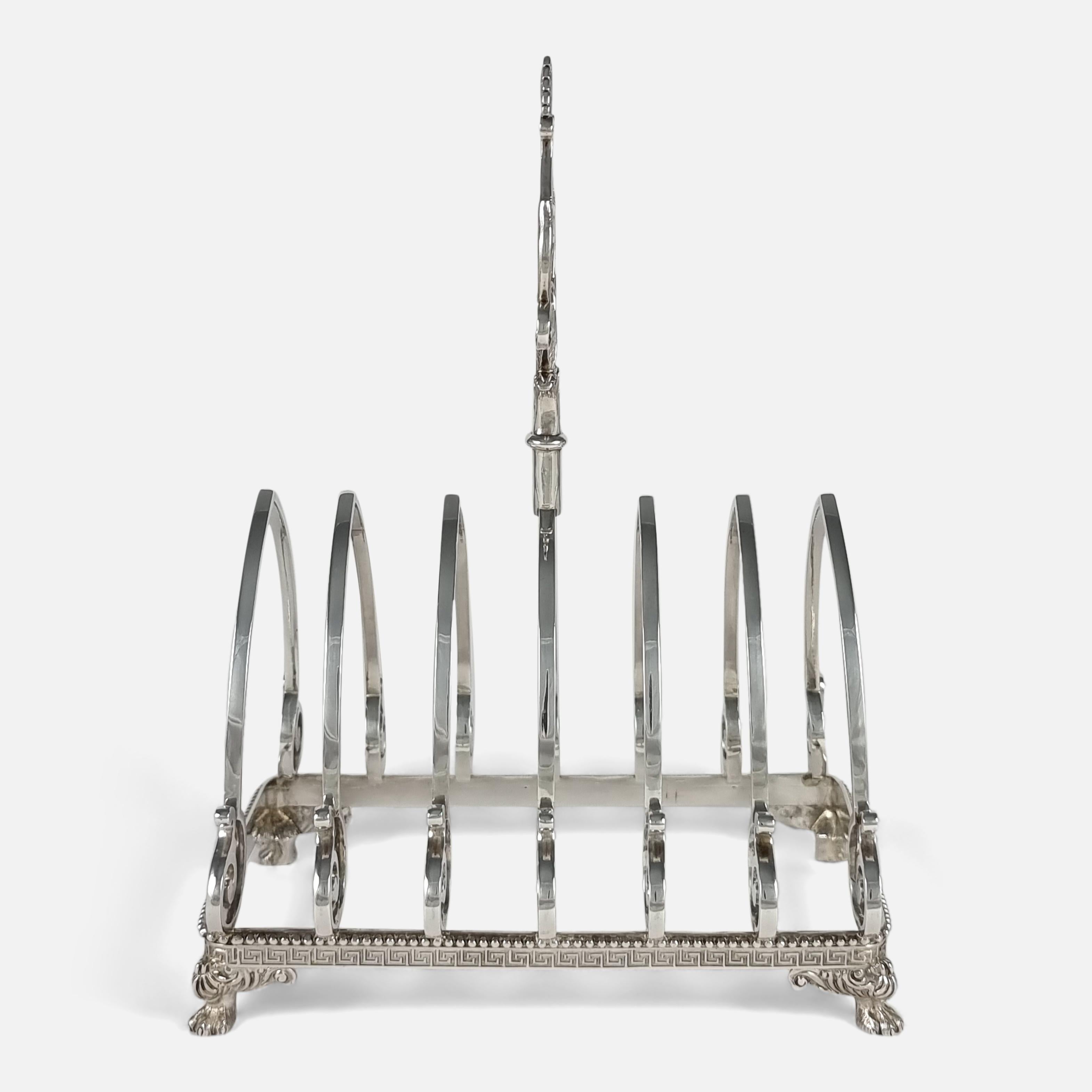Tiffany & Co Silver Toast Rack, J.C. Moore & Son, circa 1850s In Good Condition In Glasgow, GB