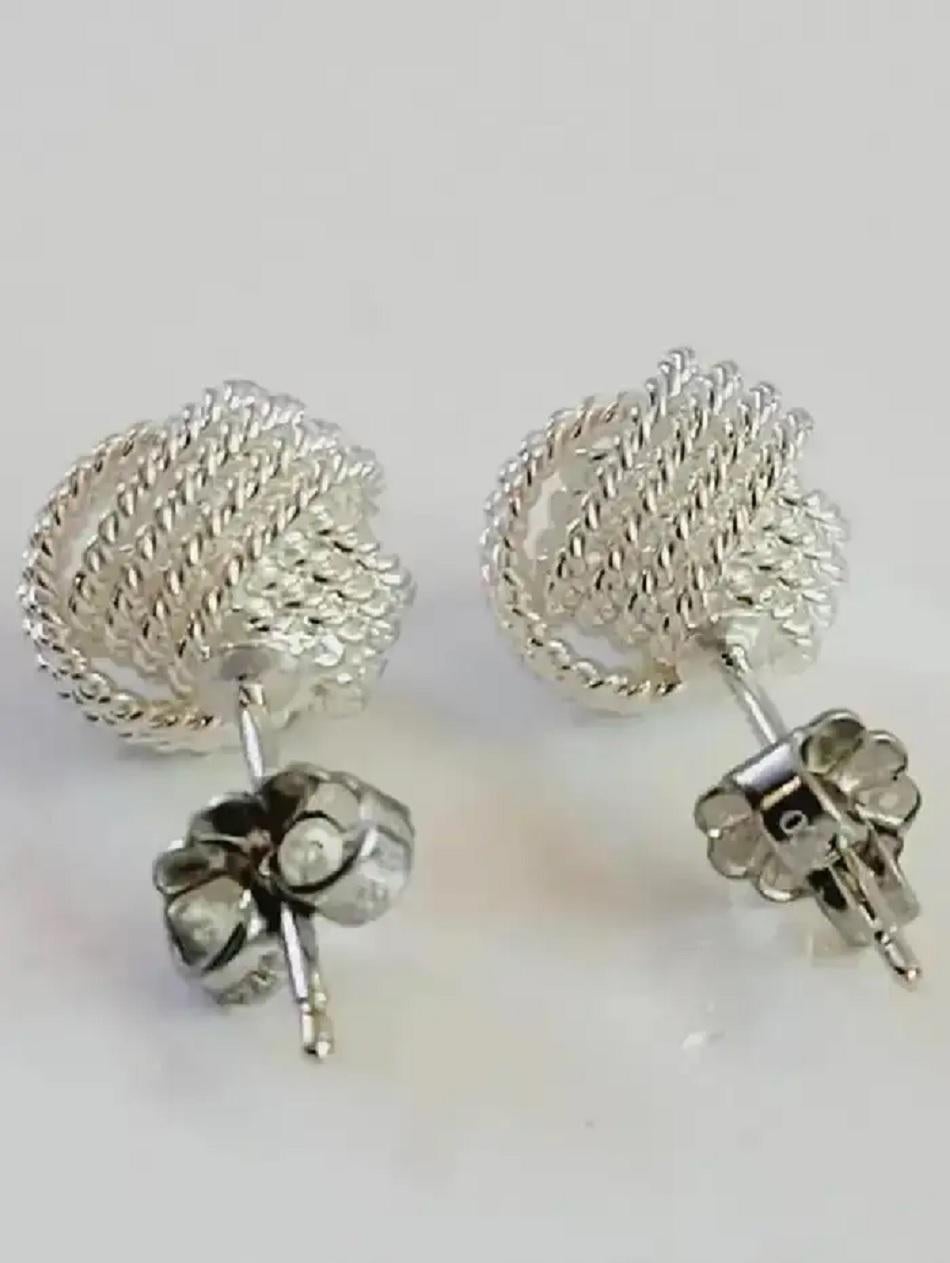Tiffany & Co. Silberne Twist-Knoten-Ohrringe Damen im Angebot