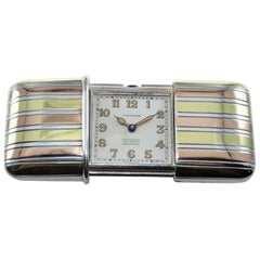 Vintage Tiffany & Co. Silver with Multi-Color Gold Inlay Art Deco Ermeto, circa 1920s