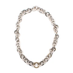 Tiffany & Co. Silver & Yellow Gold Vintage Circle Link Necklace	