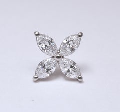 Tiffany & Co. Single Small Victoria Marquise Diamond Earring in Platinum