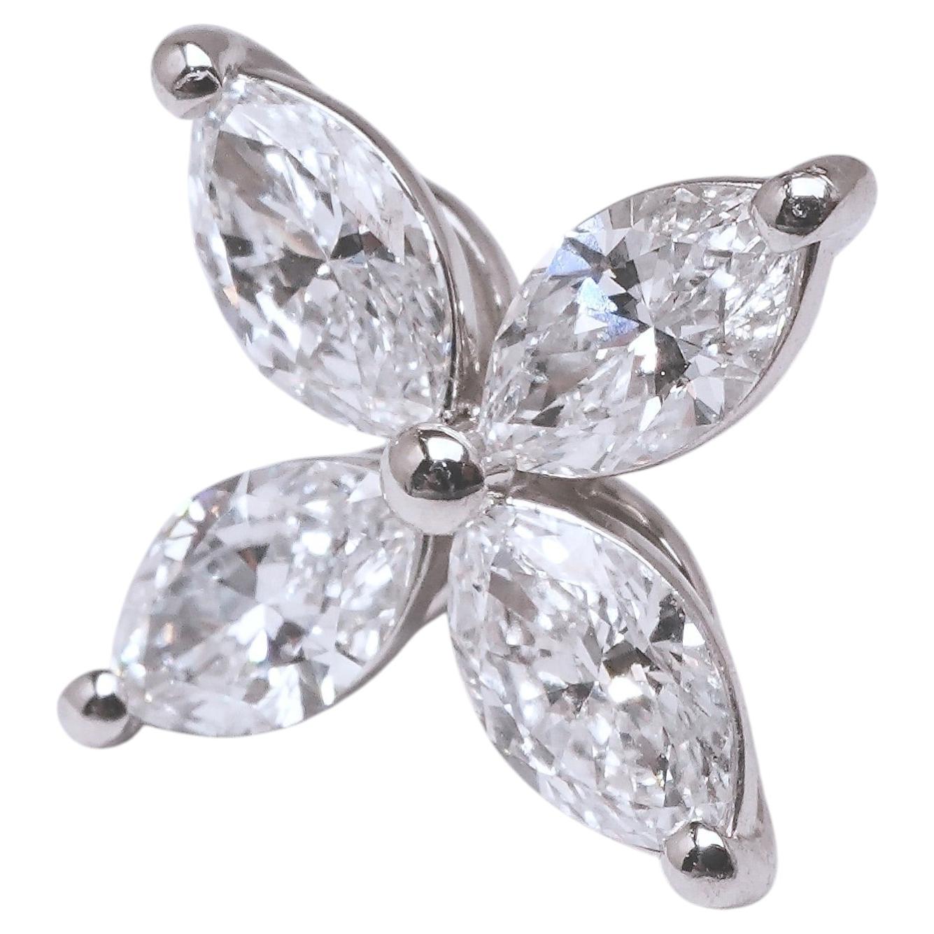 Tiffany & Co. Single Small Victoria Marquise Diamond Earring in Platinum For Sale