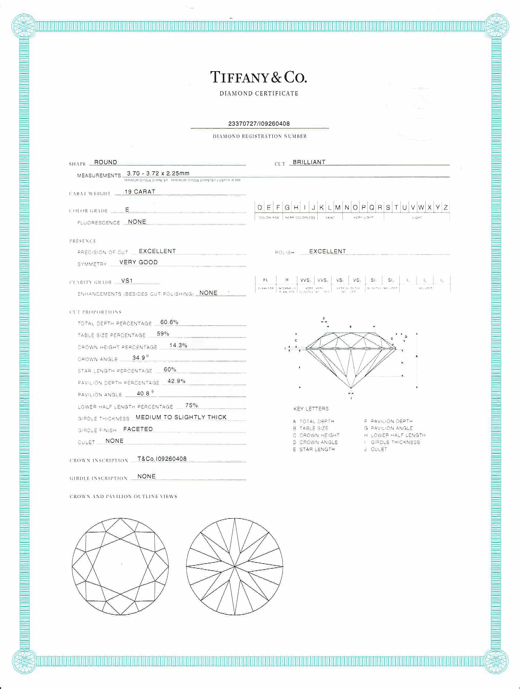 Tiffany & Co. Diamant-Verlobungsring mit einem einzelnen Stein im Angebot 2