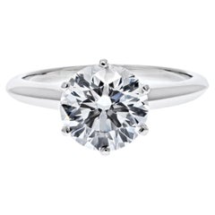 Tiffany & Co. Bague de fiançailles à six griffes avec diamant rond de 2,11 carats