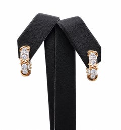 Tiffany & Co Sixteen Stone Earrings in Paltinum & 18K Yellow Gold