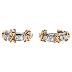Tiffany & Co Sixteen Stone Earrings in Paltinum & 18K Yellow Gold