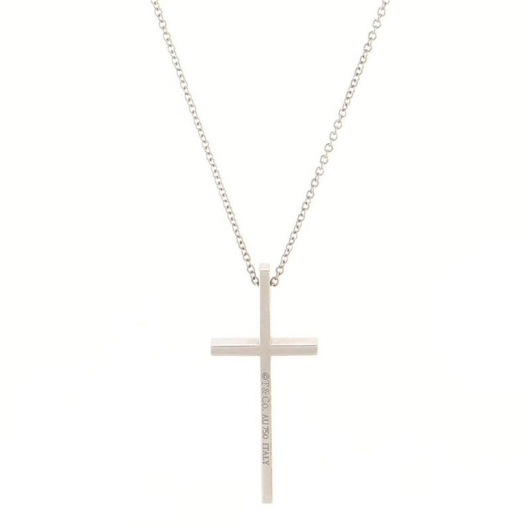 White gold cross necklace tiffany clearance
