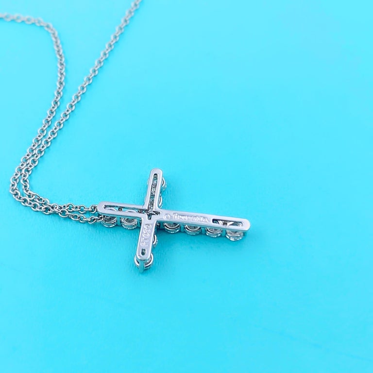 Tiffany and Co. Small Diamond Cross 0.47 Carat Platinum ...