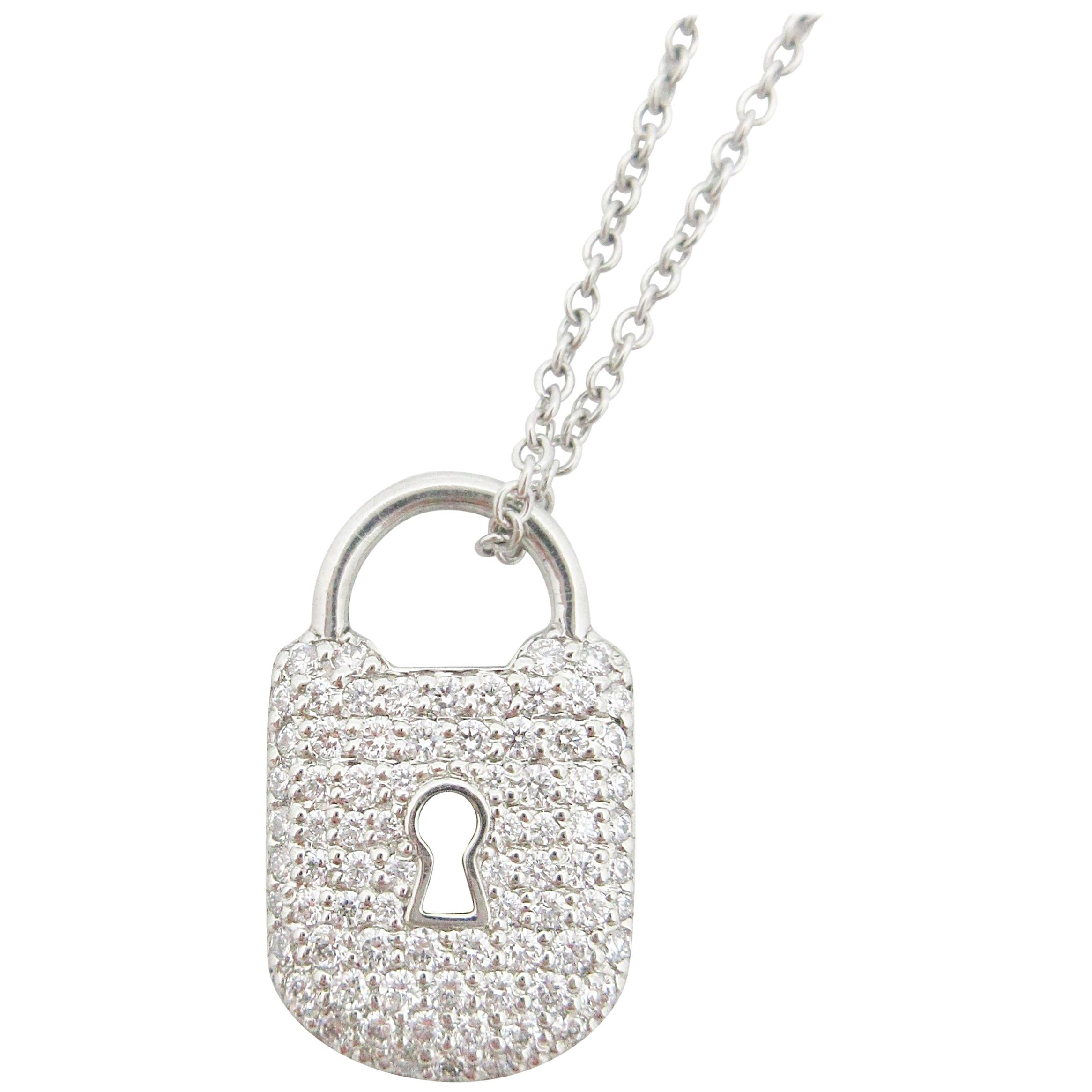 Tiffany & Co. Small Diamond Padlock Necklace