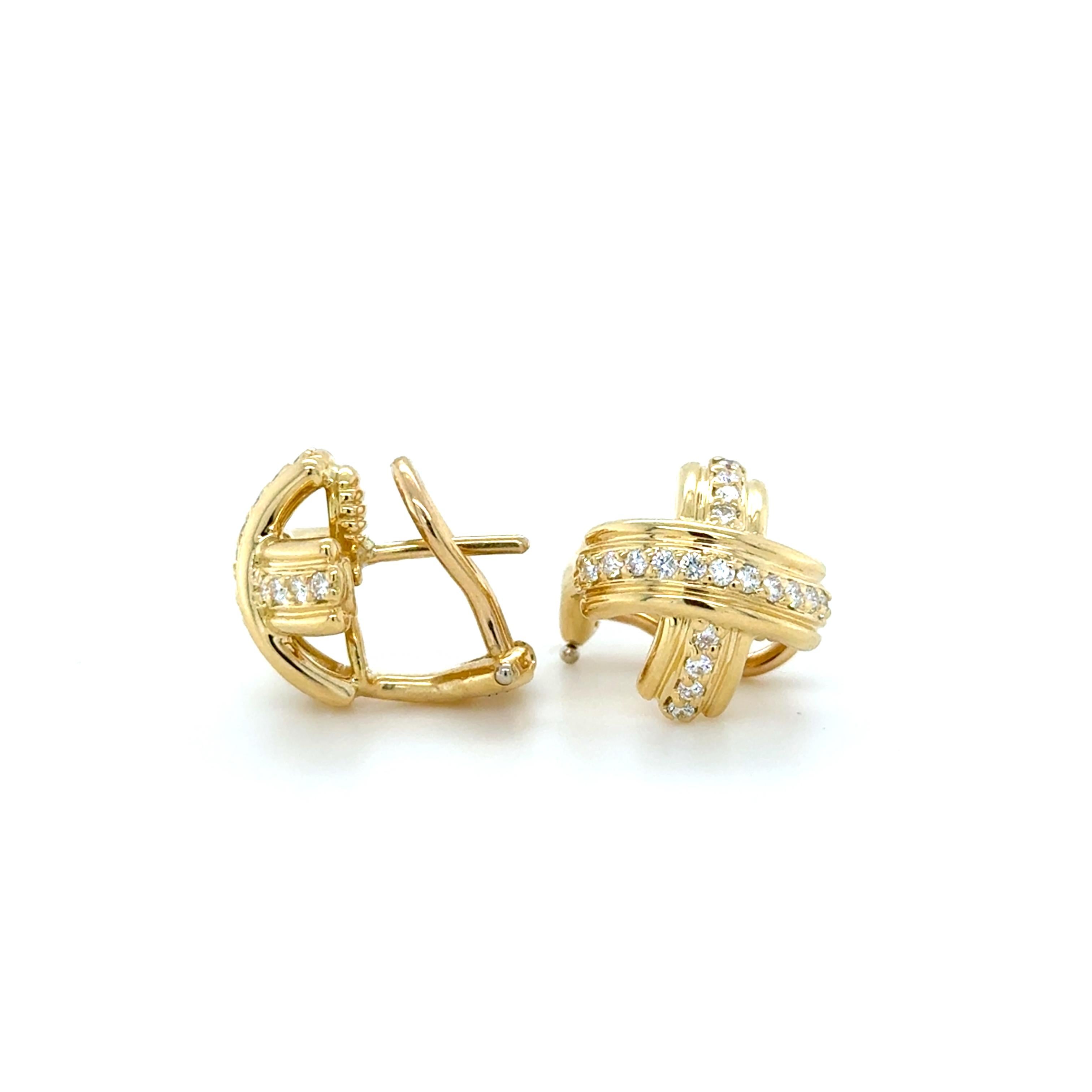 Tiffany & Co. Signatur X Diamant-Ohrringe (Brillantschliff) im Angebot