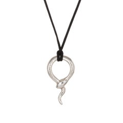 Tiffany & Co Snake Necklace Else Peretti Sterling Silver Black Cord Estate