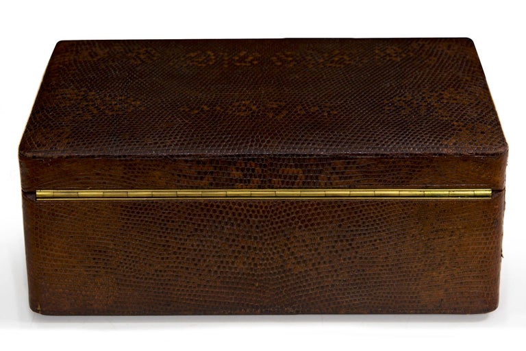 Tiffany and Snake Skin Jewelry Box with Bramah Locks, circa