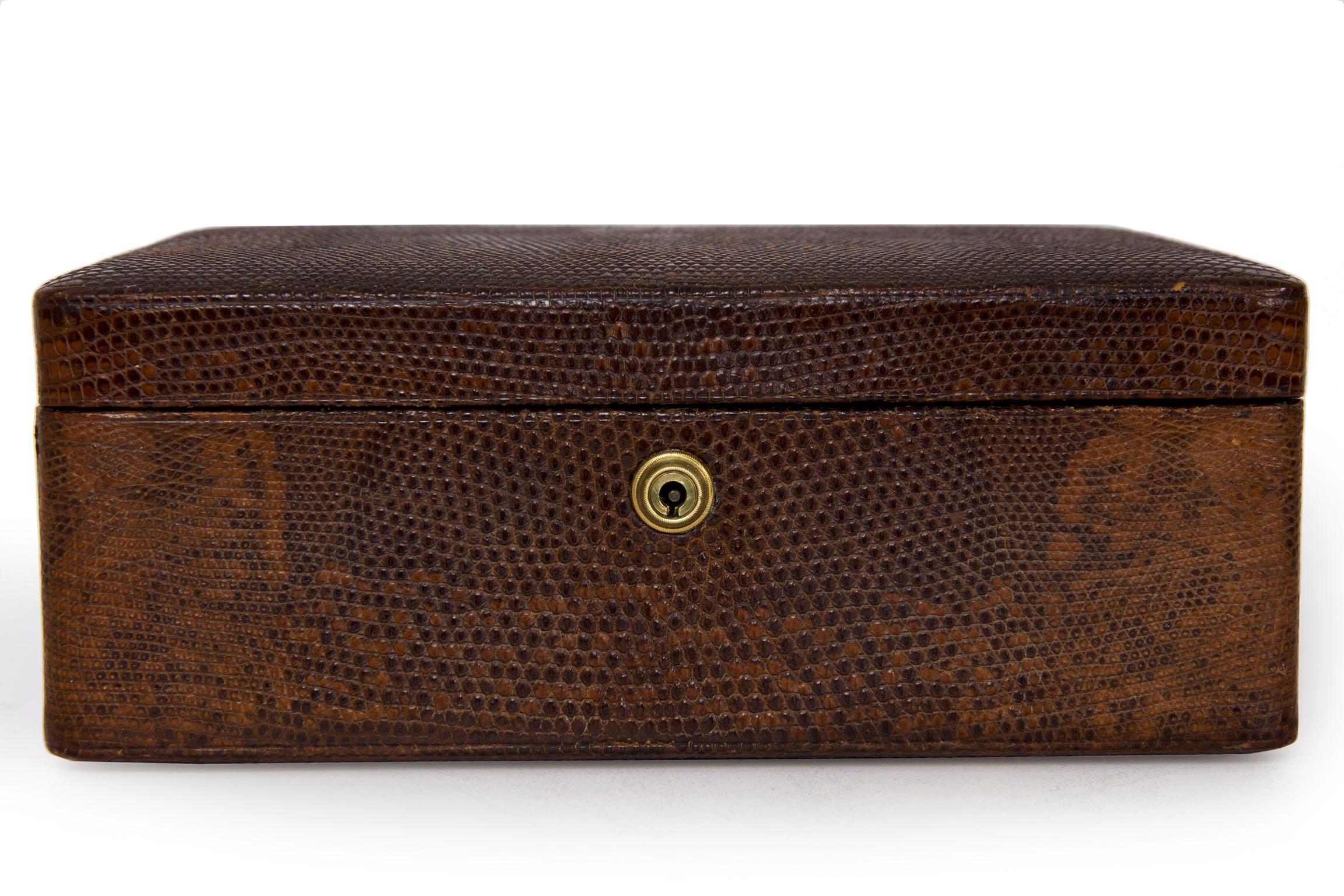 Tiffany & Co. Snake Skin Jewelry Box with Bramah Locks, circa 1880 10