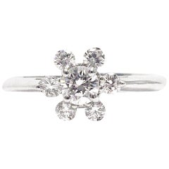 Tiffany & Co. Platinring mit Schneeflocken-Diamant