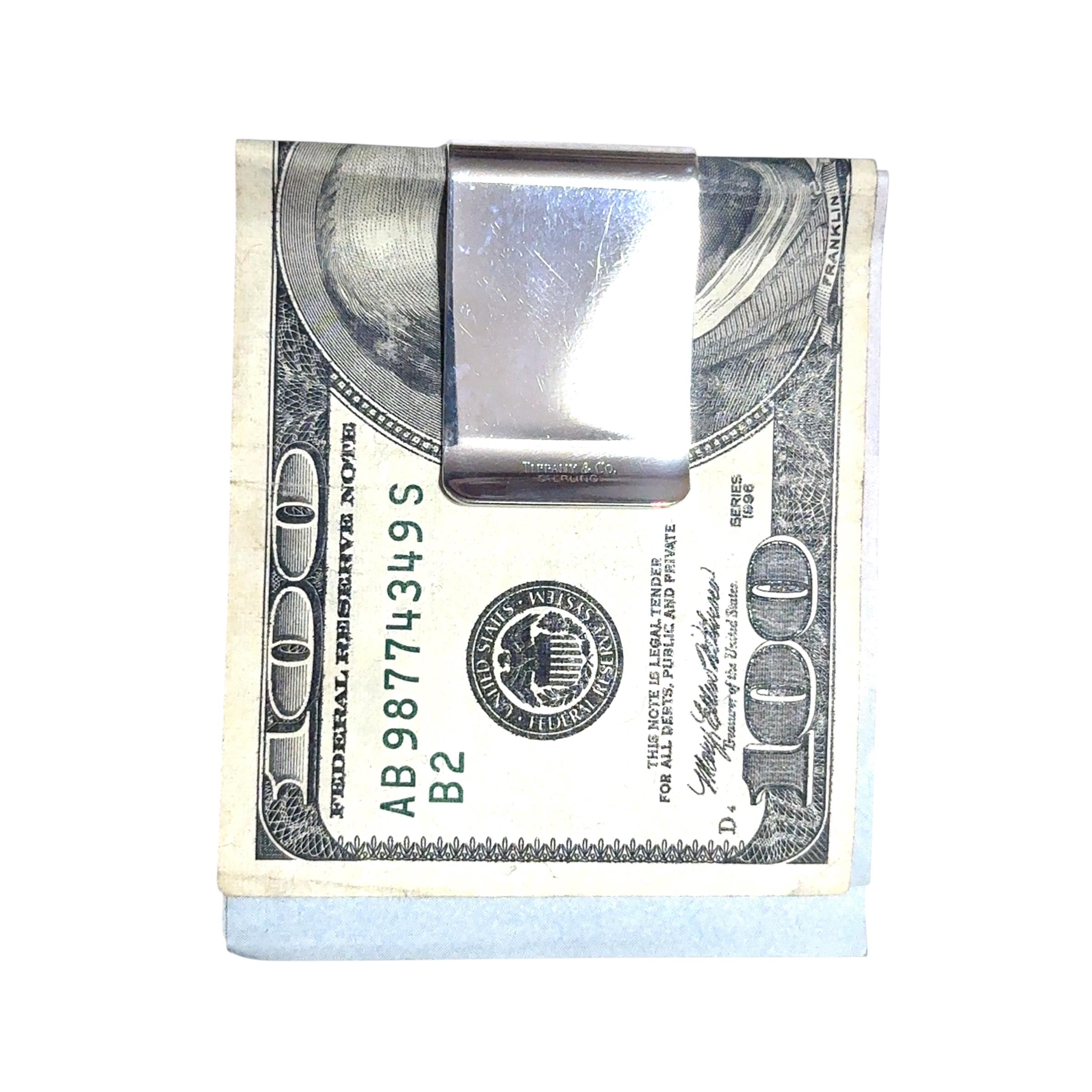 Women's or Men's Tiffany & Co Social Security Money Clip Sterling Silver Estate For Sale