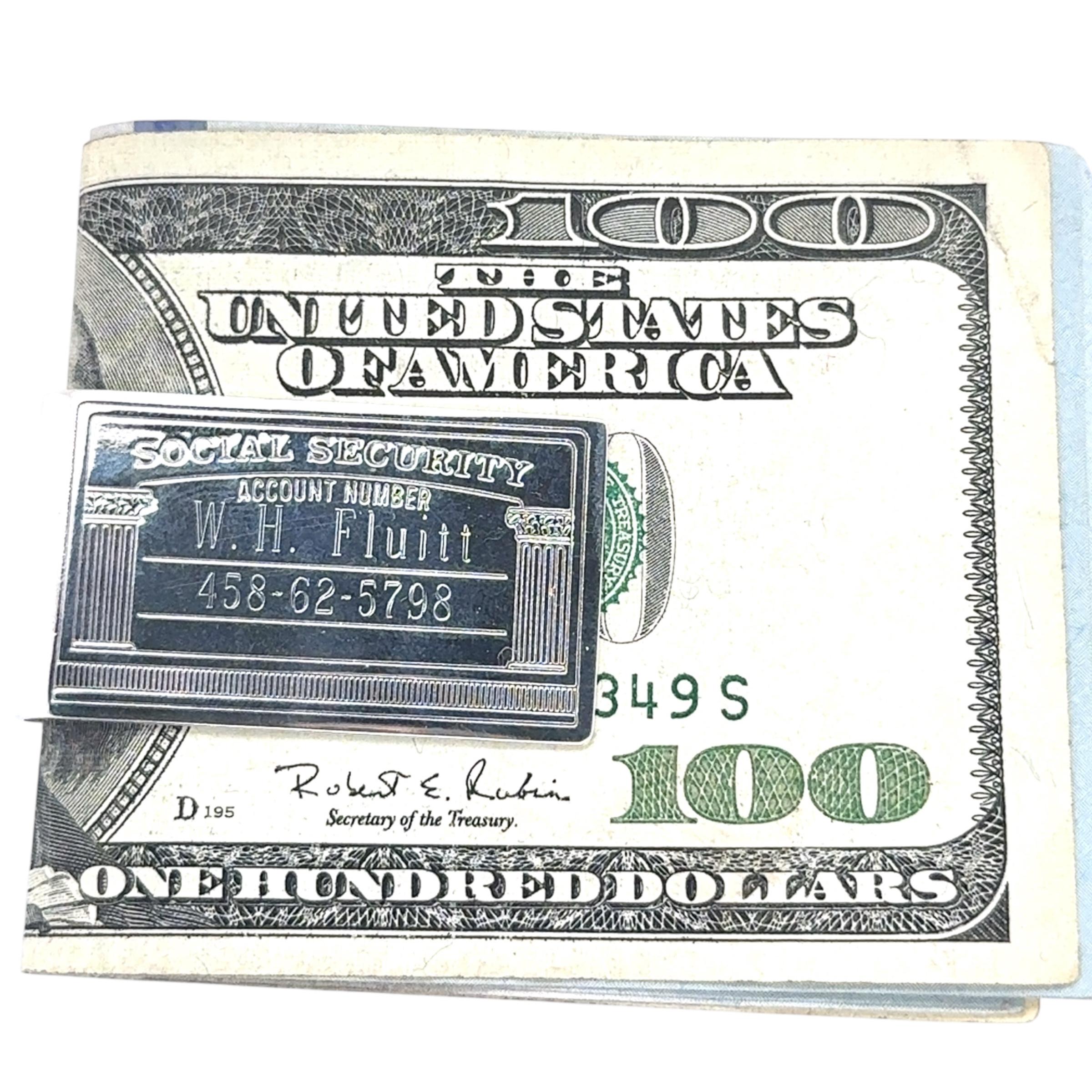 Tiffany & Co Social Security Money Clip Sterling Silver Estate