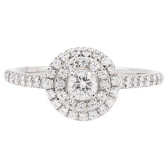 Tiffany & Co. Soleste, bague de fiançailles en platine avec halo de diamants de 0,43 carat