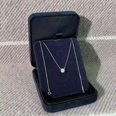 Tiffany & Co. Soleste 0.99ct Diamond Halo Platinum Pendant Necklace J Color VS1