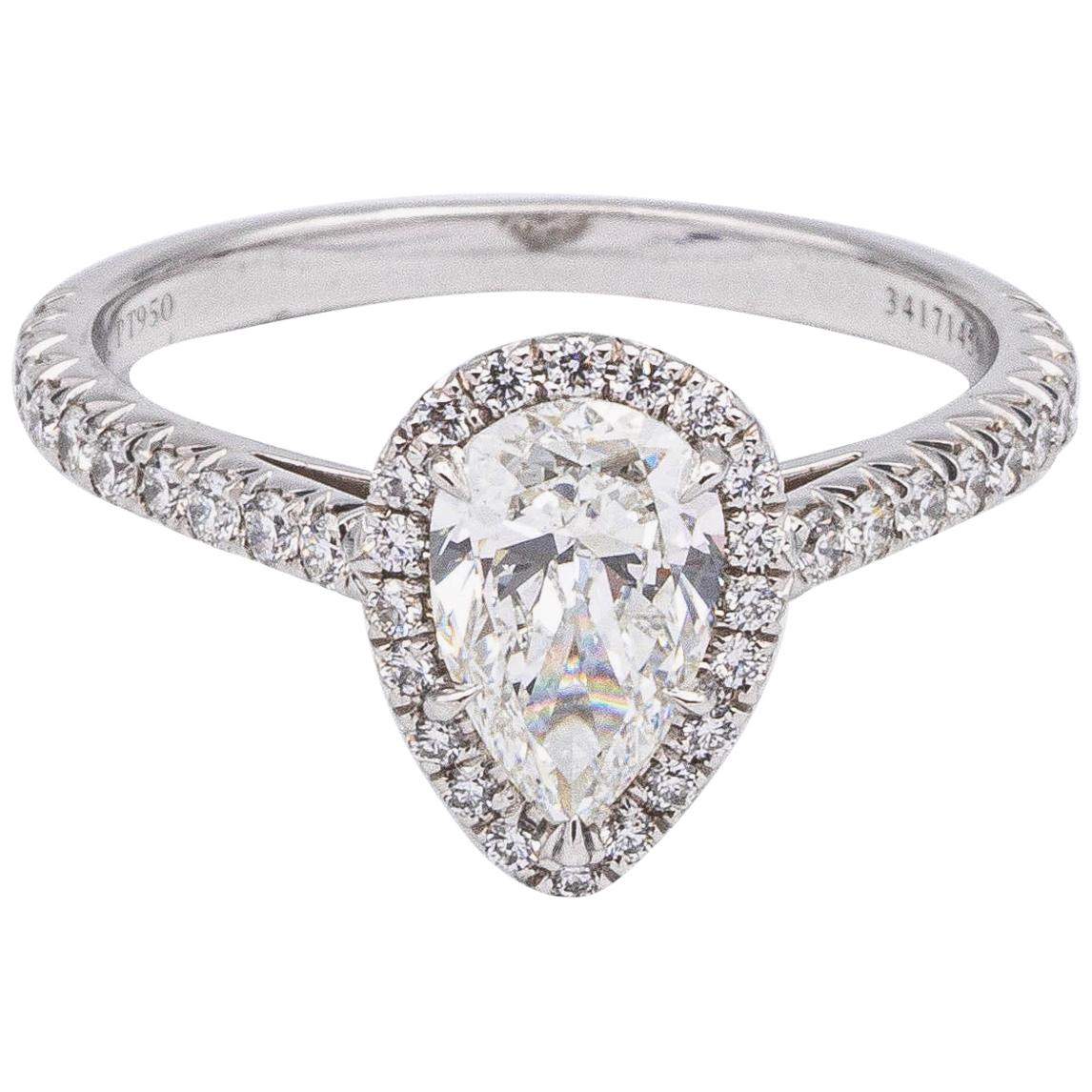 Tiffany & Co. Soleste 1.09 Carat TW G-VS1 Pear Shape Engagement Ring in Platinum