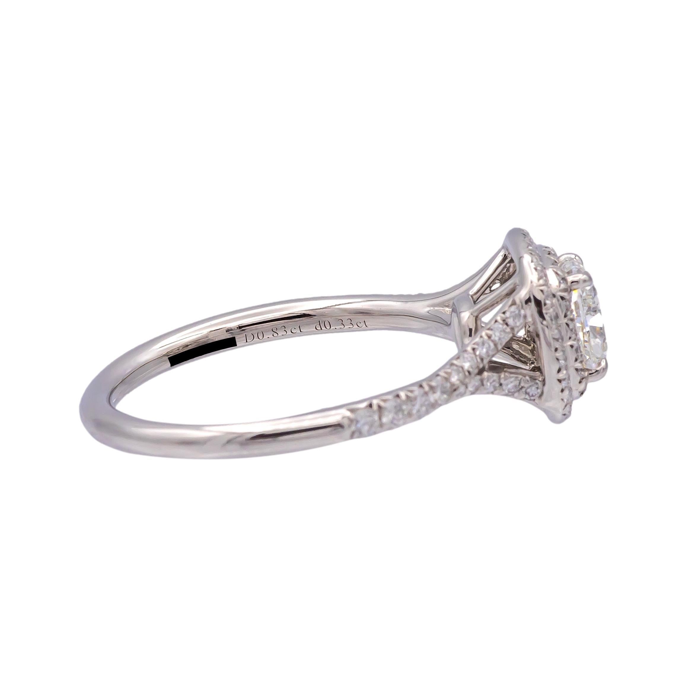 Contemporary Tiffany & Co. Soleste 1.16 cts total Cushion Diamond Engagement Ring F VVS2 Plat