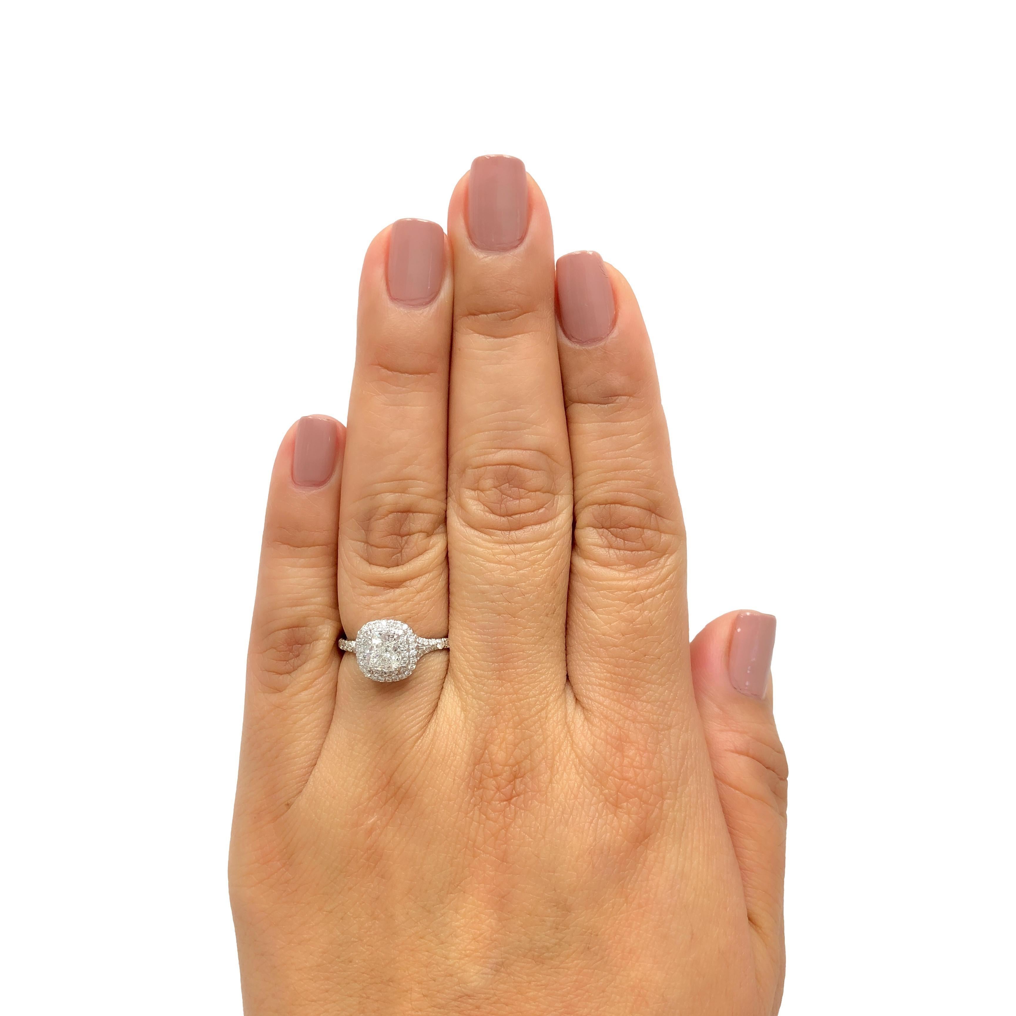 Tiffany & Co. Soleste 1.16 cts total Cushion Diamond Engagement Ring F VVS2 Plat 1