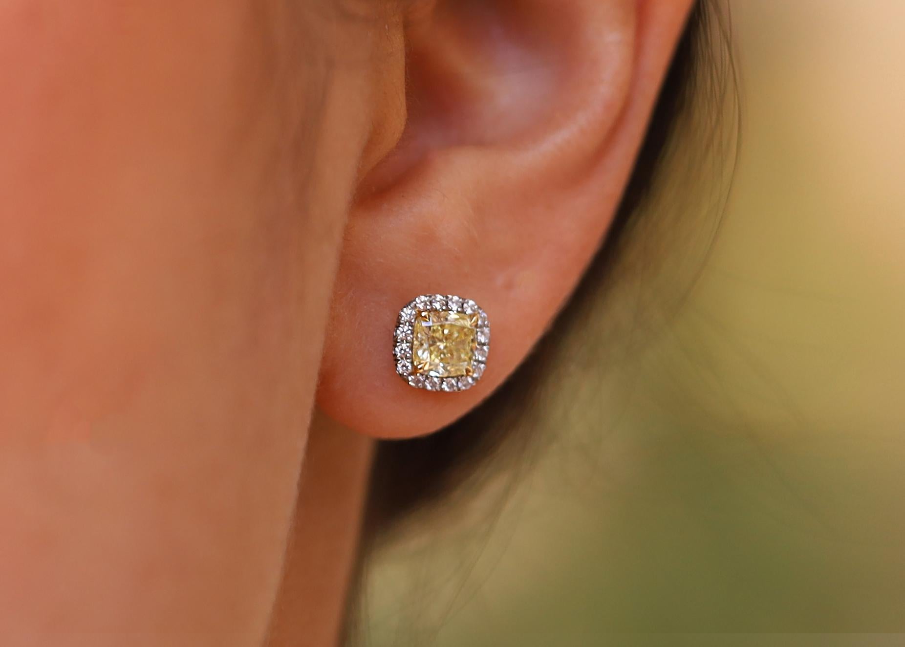 Contemporain Tiffany & Co. Soleste, boucles d'oreilles en diamant jaune fantaisie de 1,20 carat en vente