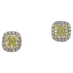 Retro Tiffany & Co. Soleste 1.20 Carat Fancy Yellow Diamond Earrings