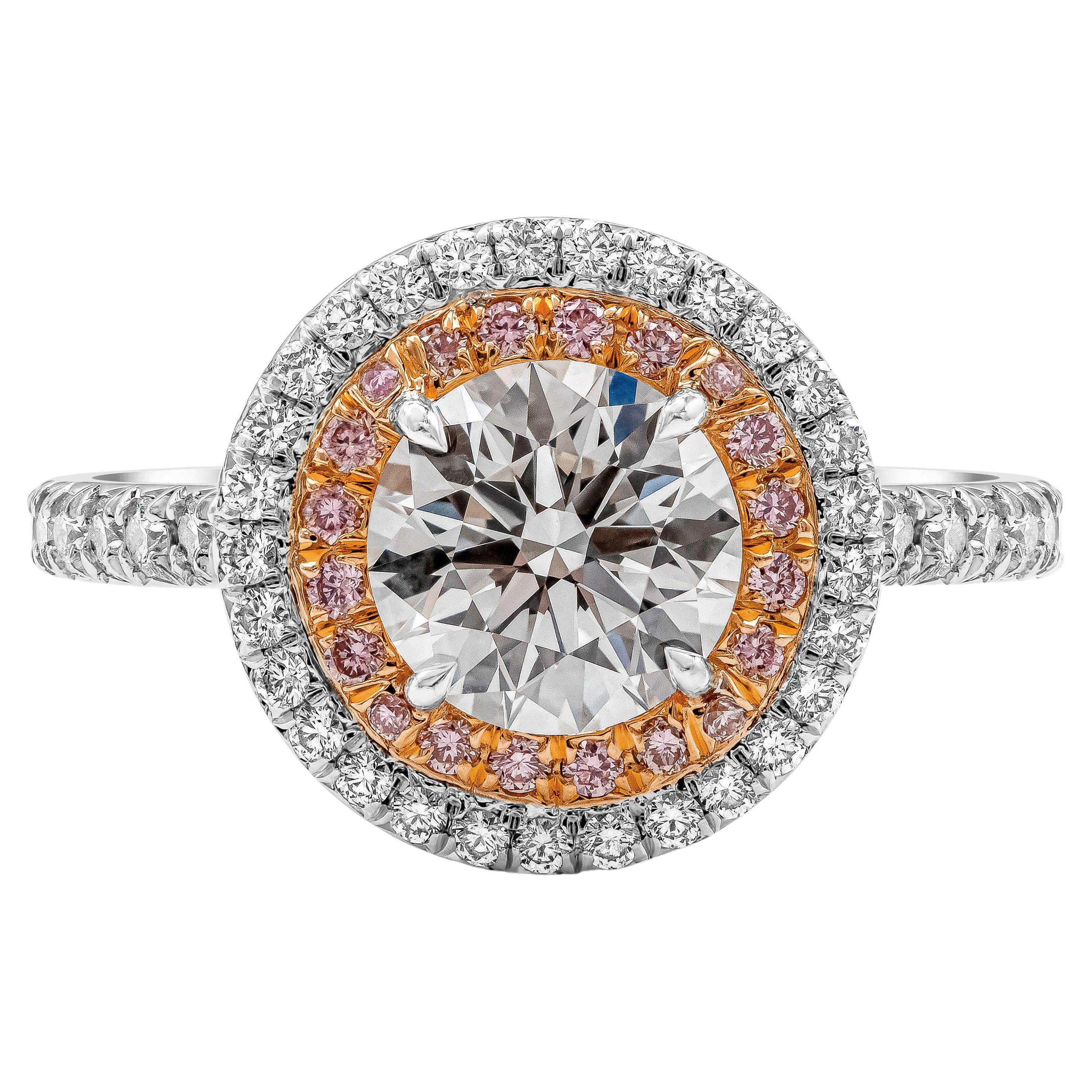 Tiffany & Co. Soleste, bague de fiançailles avec double halo de diamants ronds de 1,26 carats