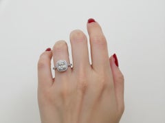 Tiffany & Co Soleste 1.40CT Cushion Cut Diamond Halo Ring GIA VVS1 Platinum