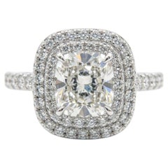 Tiffany & Co Soleste 1.40CT Cushion Cut Diamond Halo Ring GIA VVS1 Platinum