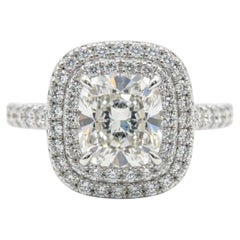 Tiffany & Co Soleste 1.40CT Cushion Cut Diamond Halo Ring GIA VVS1 Platinum