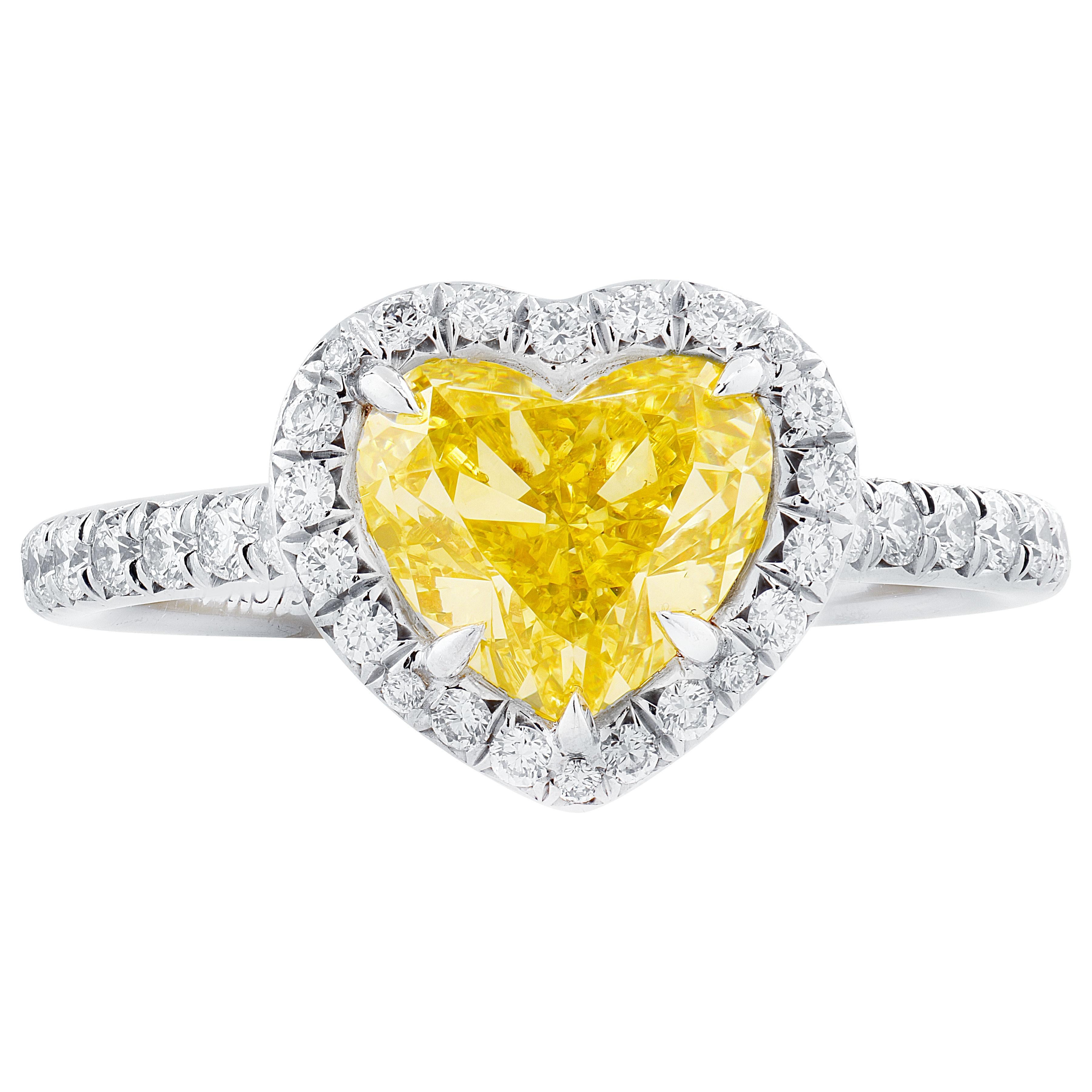 Tiffany & Co. Anello con diamante giallo intenso Soleste 1,66ct Fancy In condizioni ottime in vendita a West Palm Beach, FL