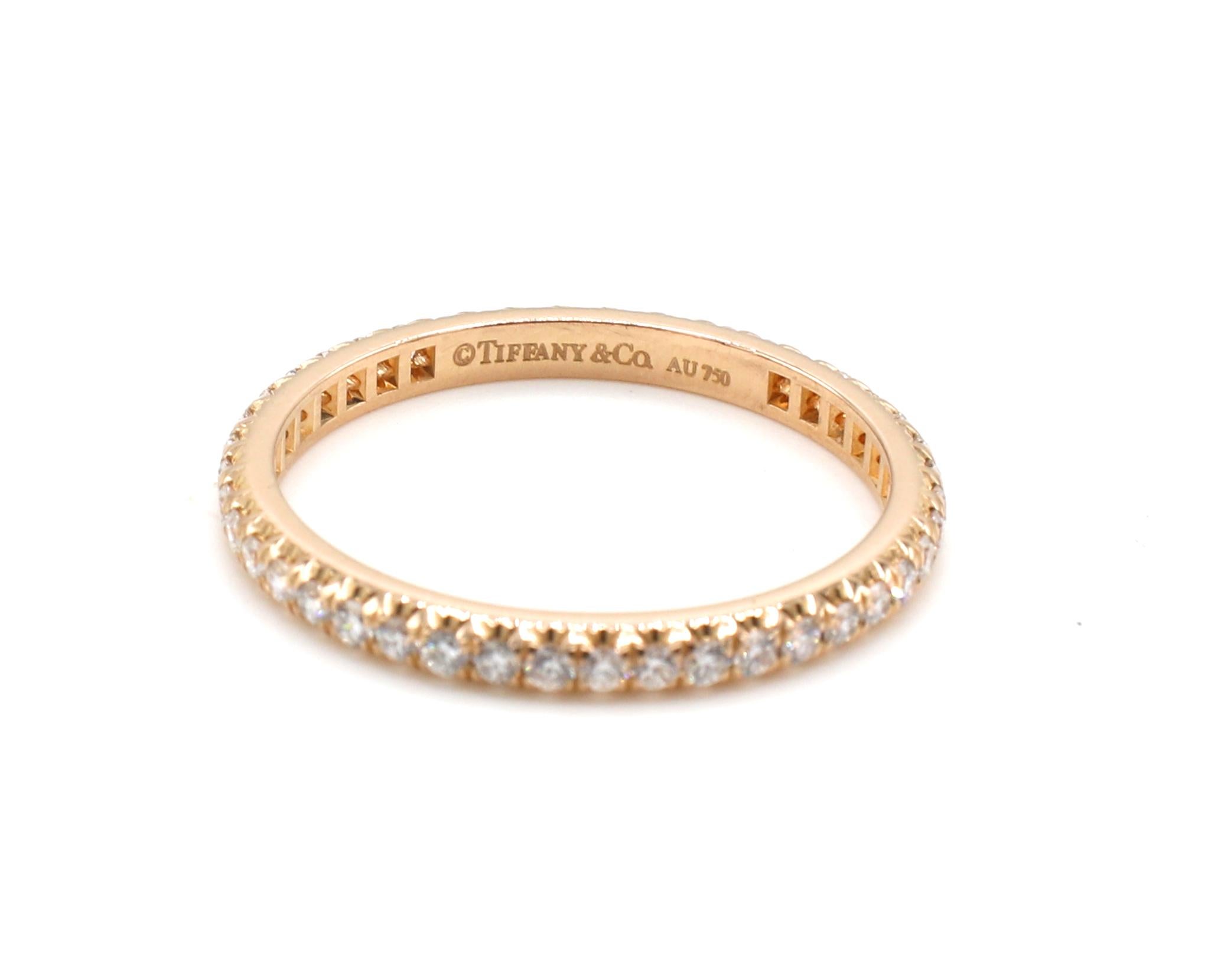 Modern Tiffany & Co. Soleste 18 Karat Rose Gold Diamond Eternity Band Ring