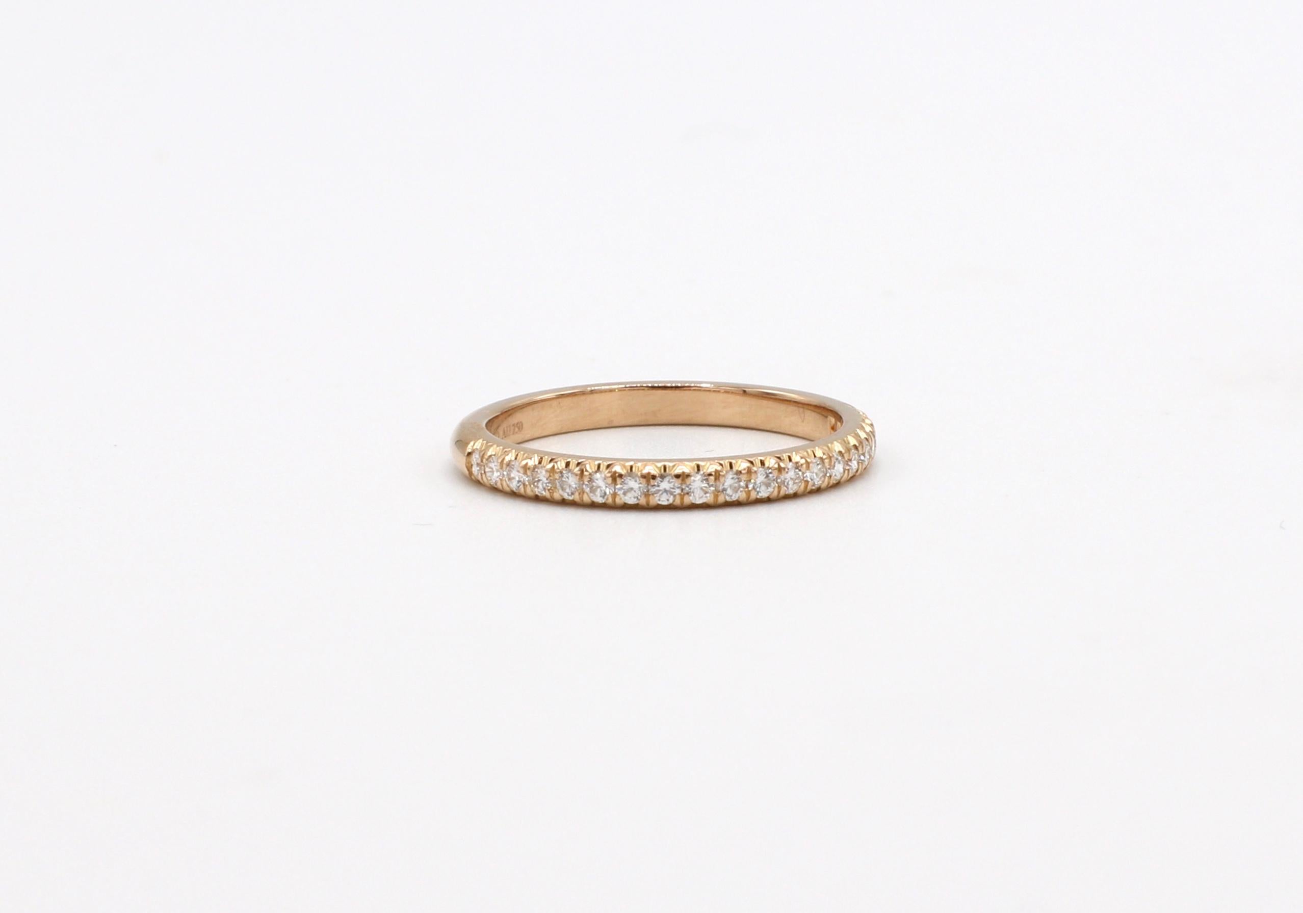 Modern Tiffany & Co. Soleste 18 Karat Rose Gold Half Circle Diamond Band Ring