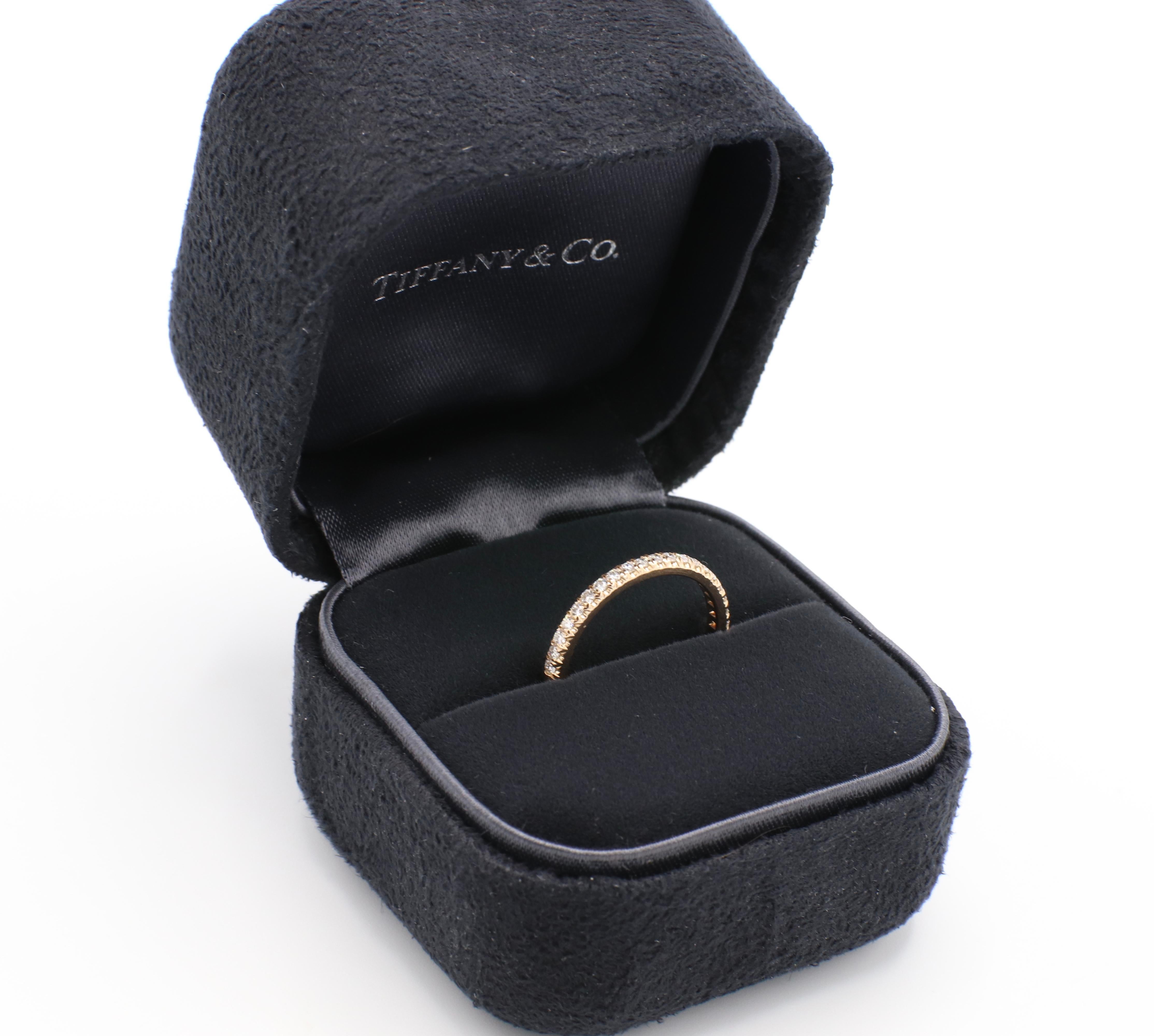 Tiffany & Co. Soleste 18 Karat Rose Gold Half Circle Diamond Band Ring In Excellent Condition In  Baltimore, MD