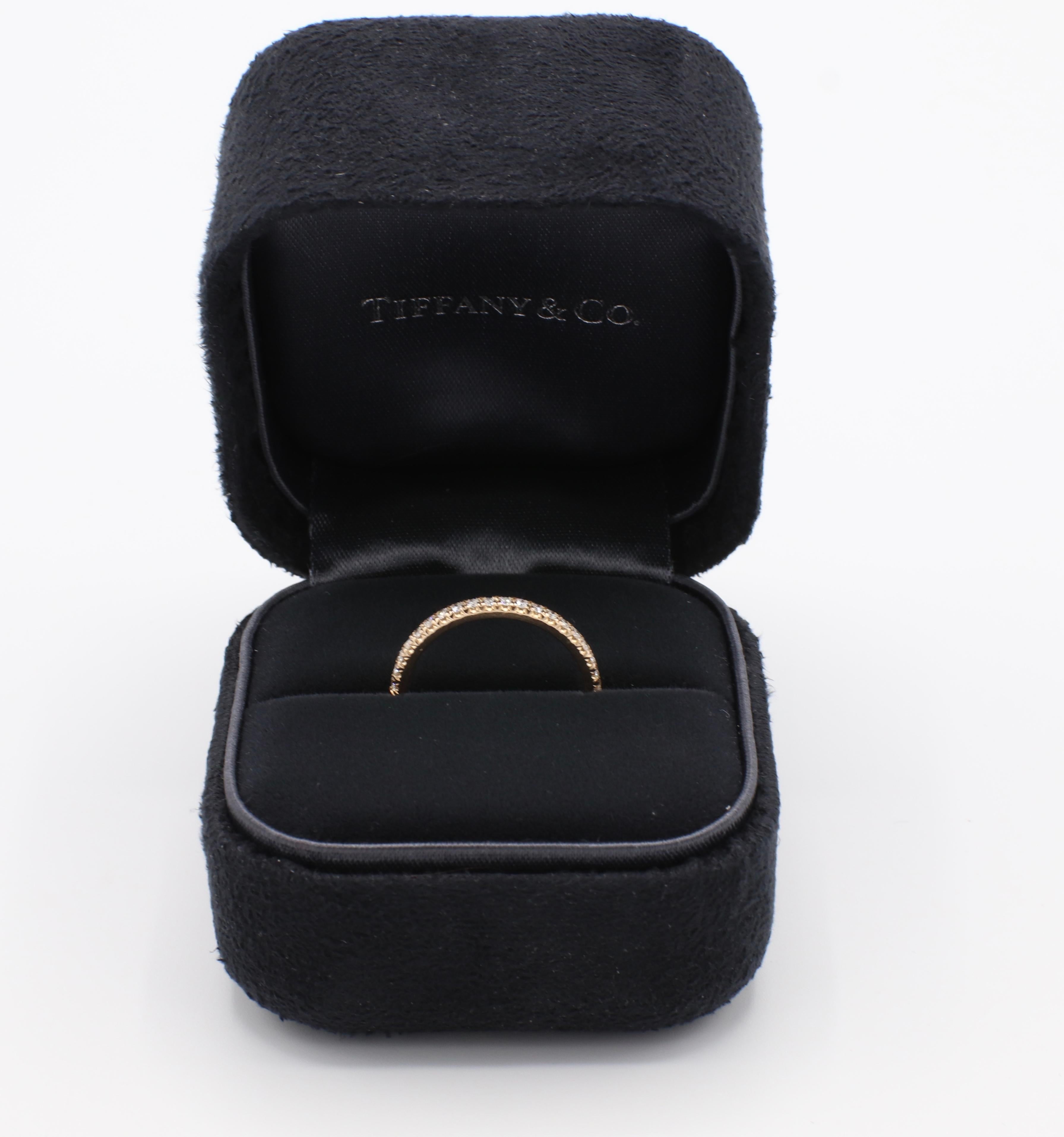 Women's Tiffany & Co. Soleste 18 Karat Rose Gold Half Circle Diamond Band Ring