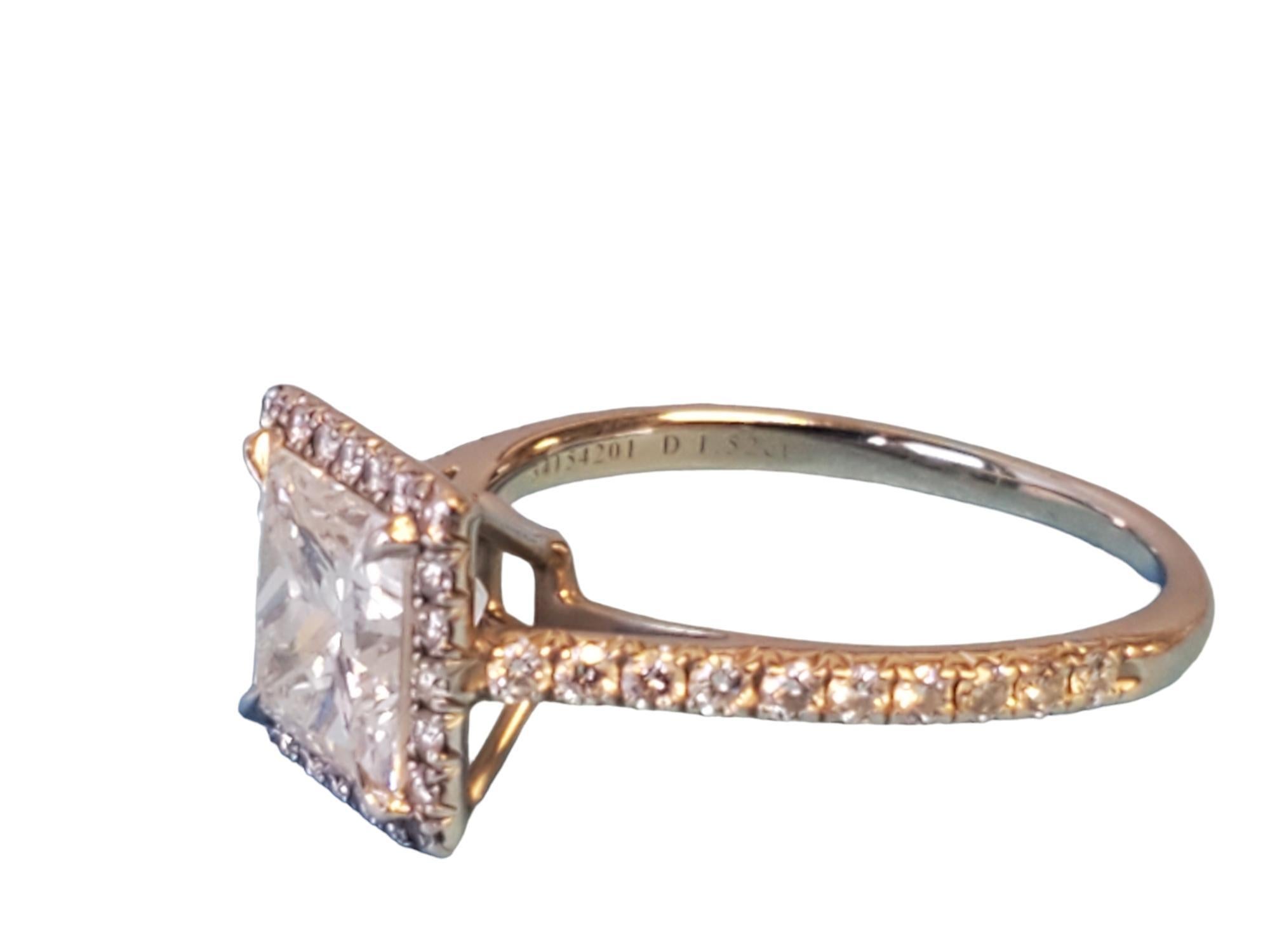 Moderne Tiffany & Co. Soleste Bague en platine avec diamant taille princesse 1.81tcw en vente