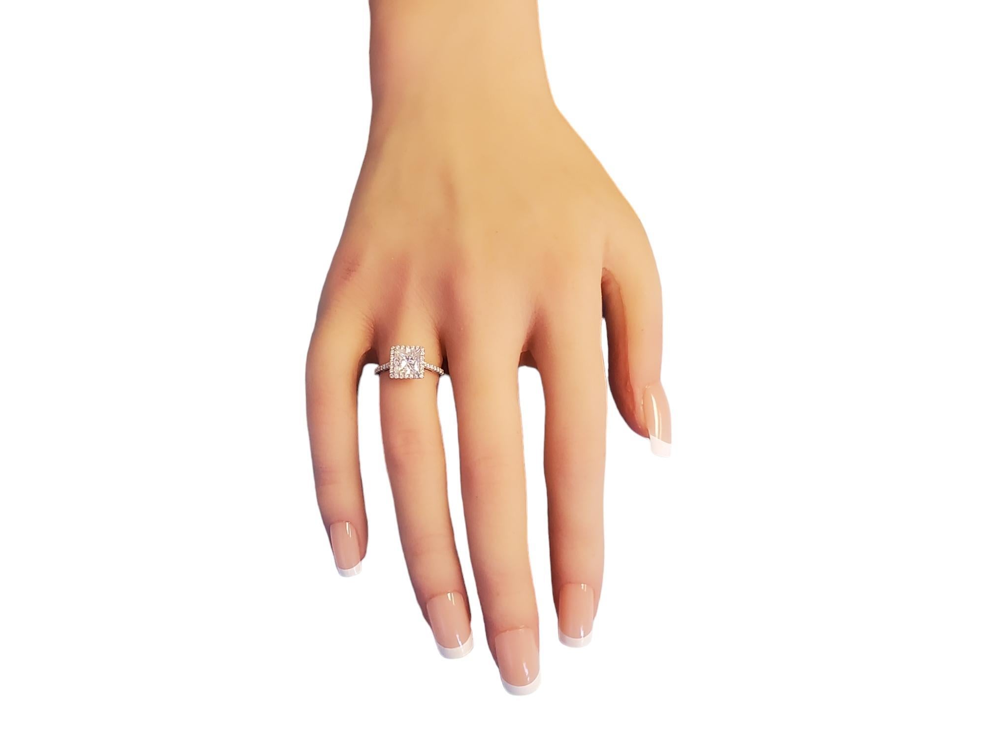 Tiffany & Co. Soleste Bague en platine avec diamant taille princesse 1.81tcw Pour femmes en vente