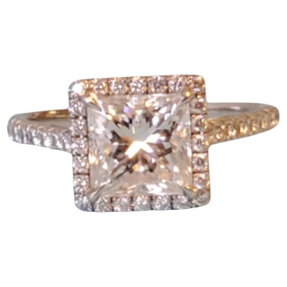 Tiffany & Co. Soleste Bague en platine avec diamant taille princesse 1.81tcw en vente