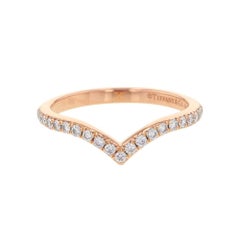TIFFANY & Co. Soleste 18K Rose Gold Diamond V Ring 4.5