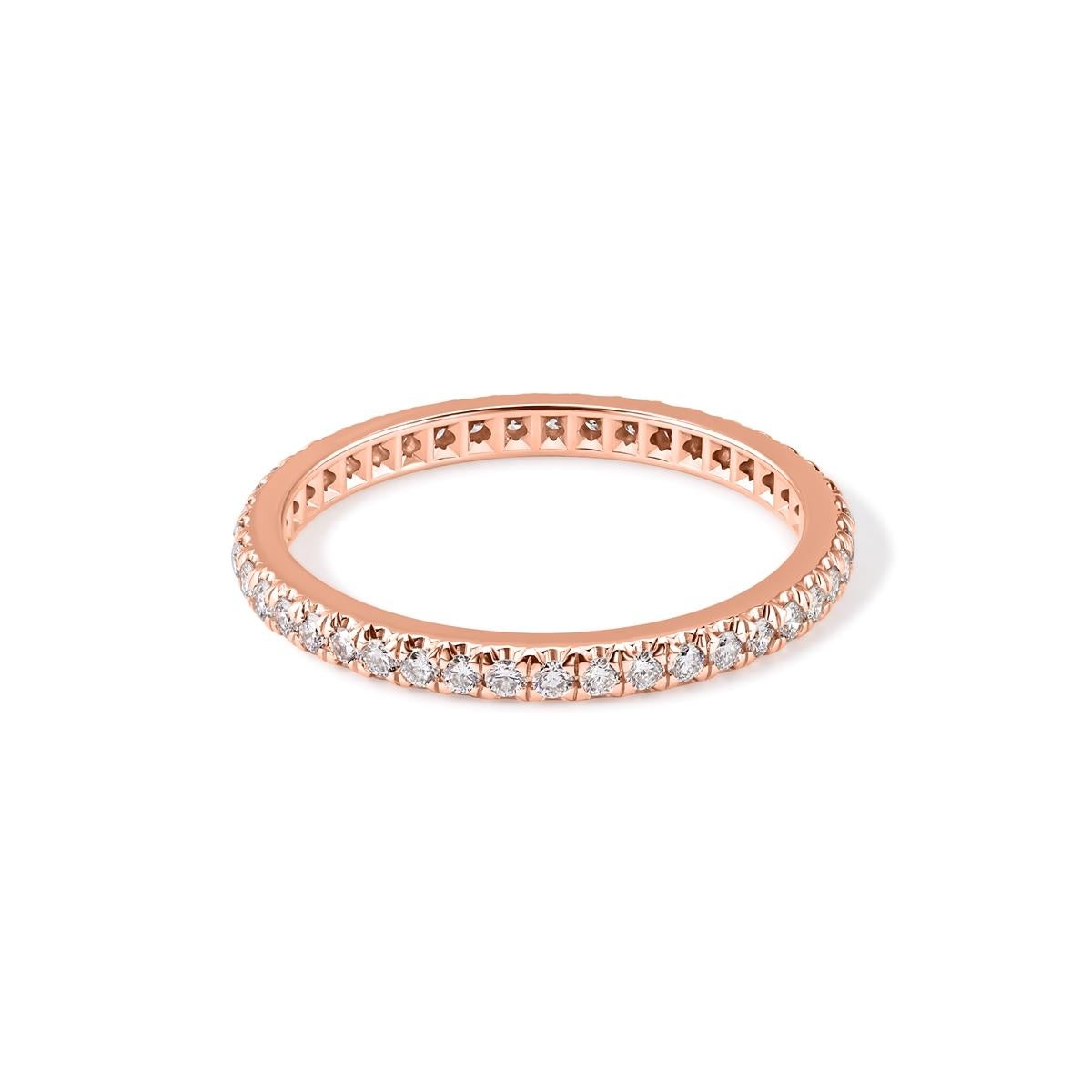 TIFFANY & Co. Anello Soleste in oro rosa 18 carati con fascia di diamanti a cerchio intero 6,5 In condizioni ottime in vendita a Los Angeles, CA
