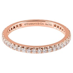 TIFFANY & Co. Soleste 18K Rose Gold Full Circle Diamond Band Ring 6.5