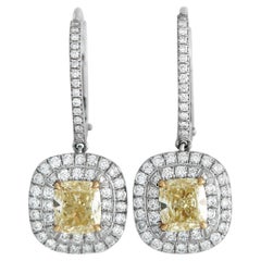Tiffany & Co. Soleste 18k White Gold White and Fancy Yellow Diamond Earrings