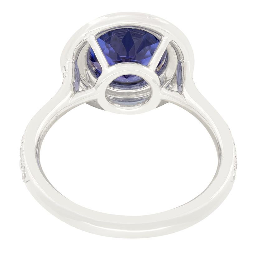 Modern Tiffany & Co ‘Soleste’ 2.20ct Tanzanite and Diamond Cluster Ring For Sale