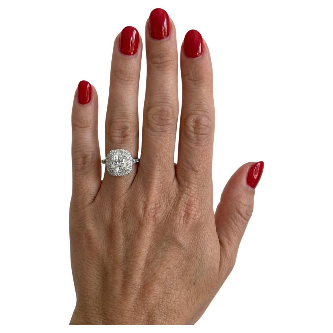Tiffany 
Co. Soleste 2.56 Carat Cushion Diamond Ring For Sale